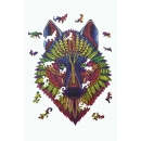 Фигурный пазл из дерева The wild wolf