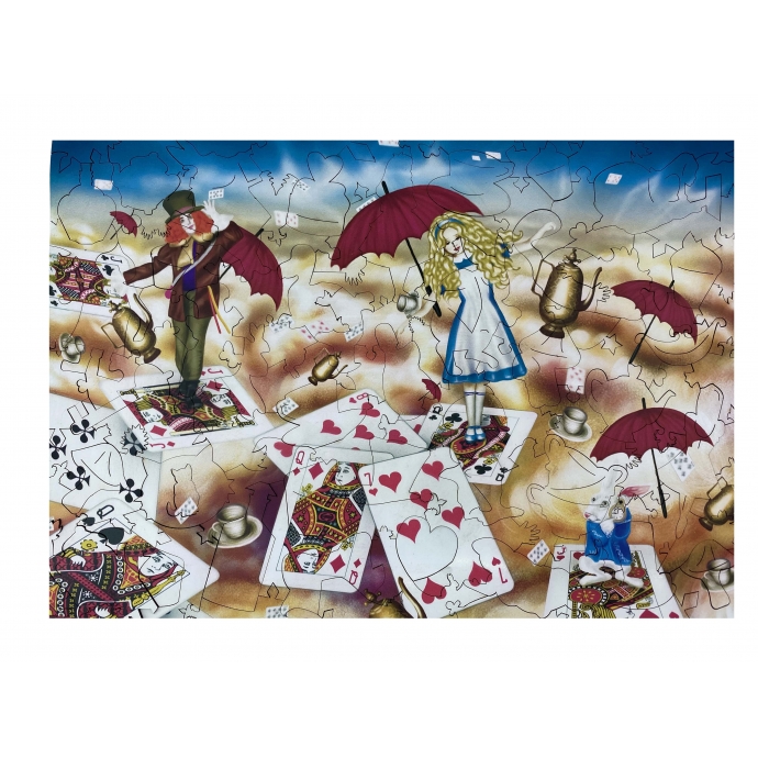 Деревянный пазл серия Сказки "Alice in the Wonderland" 